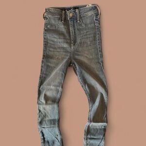 hollister 00 light wash skinny high rise jeans